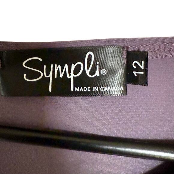 Sympli Women's Top Asymmetrical Purple Sz 12 Canada Drapey Relaxed Comfortable - Picture 2 of 8